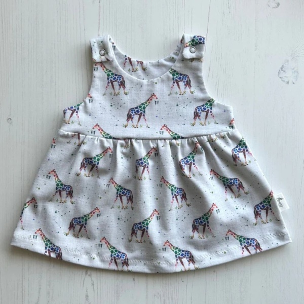 Giraffe Splash Pinafore Dress by Wonder & Wren