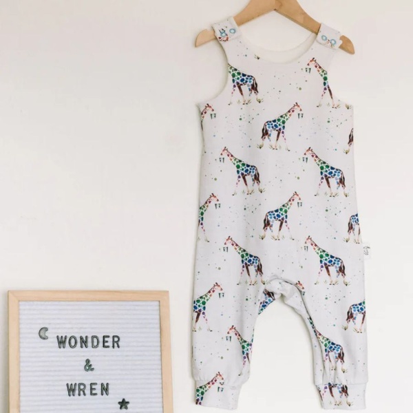 Giraffe Splash Romper by Wonder & Wren