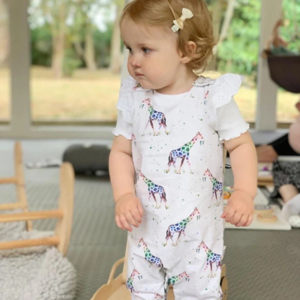 Giraffe Splash Romper by Wonder & Wren