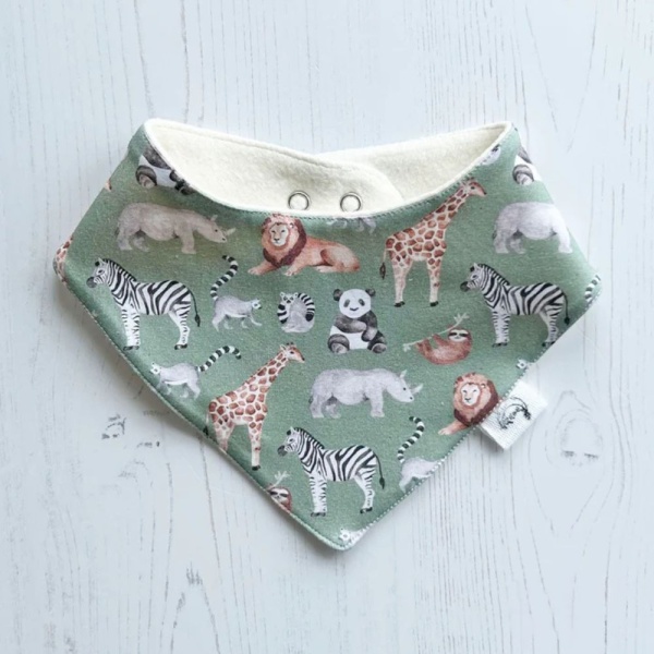 Green Safari Dribble Bib by Wonder & Wren