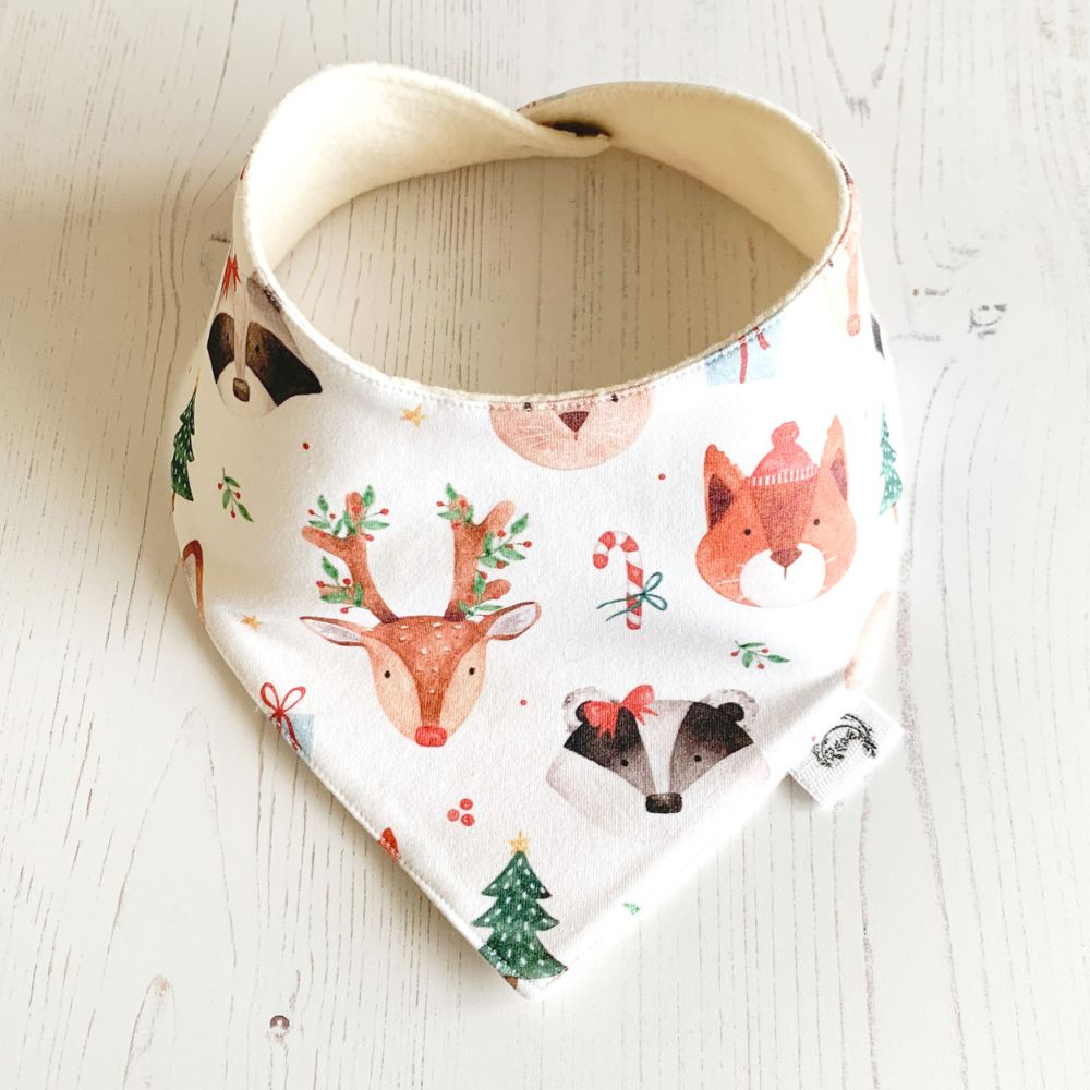 Christmas Party Animals Dribble Bib by Wonder & Wren