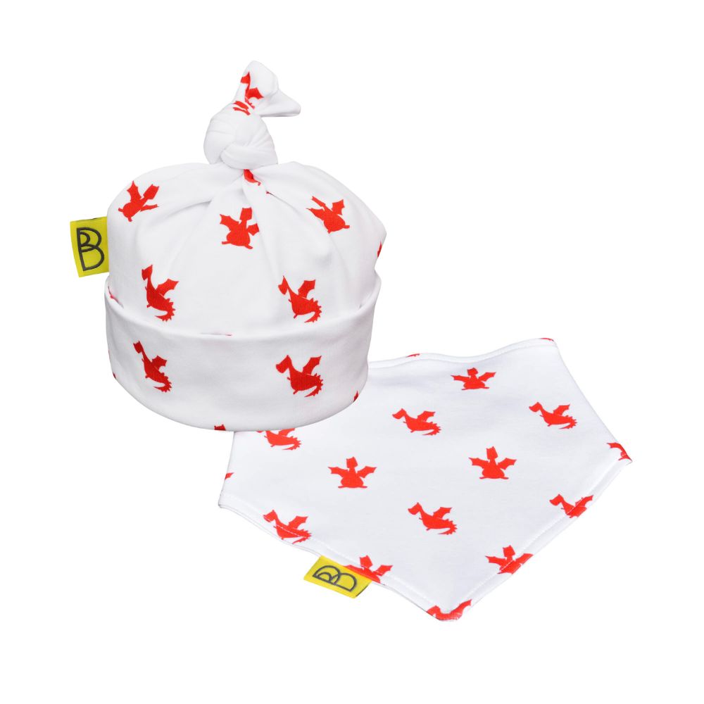 Dragon Hat and Dribble Bib Gift Set by Babi Bw