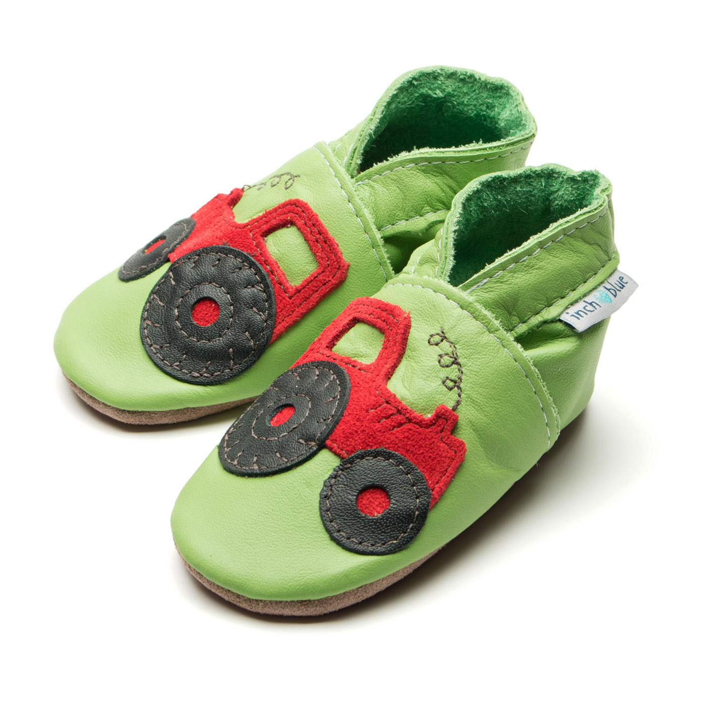 Boys Baby Toddler First Shoes Tractor Green Leather Flexible   Tractor Green 4249(1) 